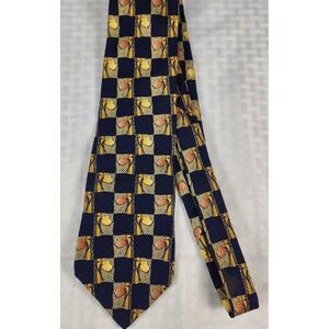 Italian 100% Silk Bellagio Seta Como Tie Blue & Yellow  Handcrafted SHARP!